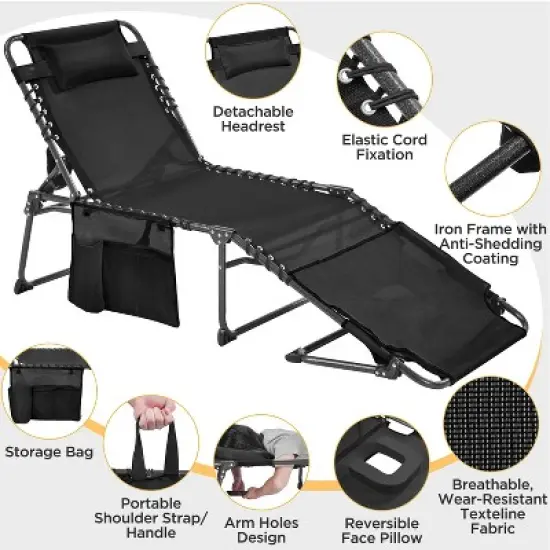 Yaheetech Folding Chair with Removable Padded Cushion and 5 Adjustable Position image {3}