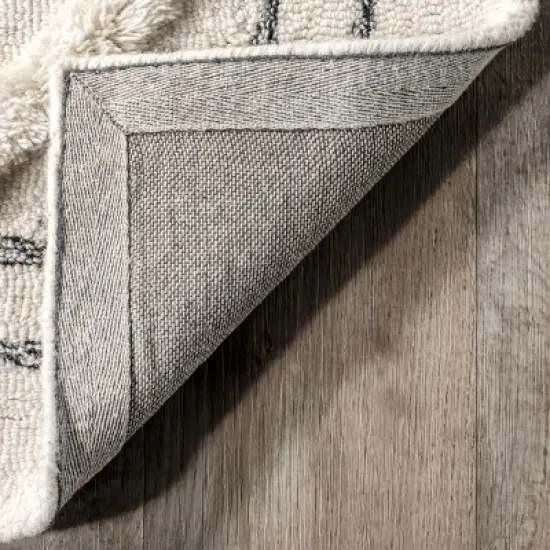 Nadette Geometric High/Low Wool Area Rug image {6}