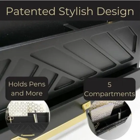 Blu Monaco Wooden Mail Organizer for Countertop or Desk - Kitchen Mail Sorter With Drawer image {2}