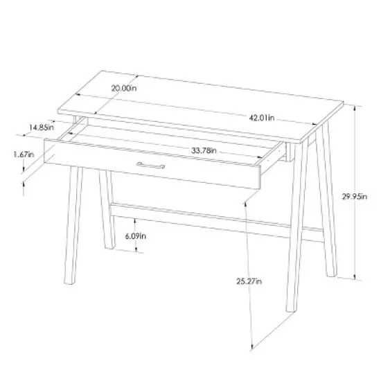 Paulo Wood Writing Desk with Drawer - Threshold&trade; image {6}