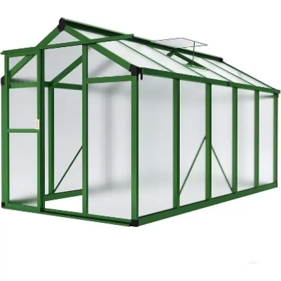 Garvee Greenhouse for Outdoors, Polycarbonate Greenhouse with Quick Setup Structure and Roof Vent, Aluminum Greenhouses Heavy Duty for Garden, Lawn image {7}