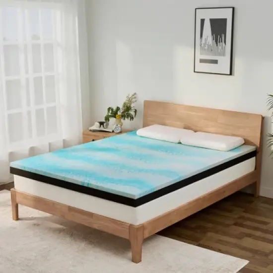 Dyonery Extra Firm Mattress Topper Twin Size 3 Inch, Pain Relieving Foam Bed Topper, Gel Memory Foam&High-Density Foam Mattress Pad image {7}