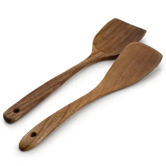 MegaChef 6 Piece Acacia Wood Kitchen Utensil Set in Dark Brown image {2}