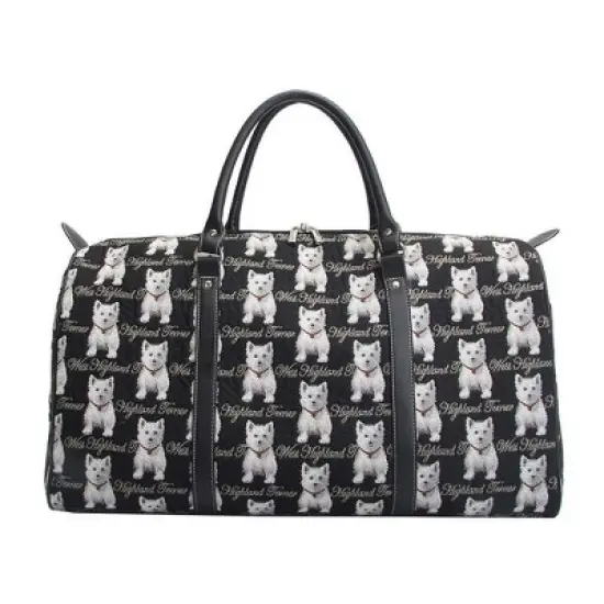 Signare USA Westie Dog Black Big Holdall/Duffel Bag image {1}