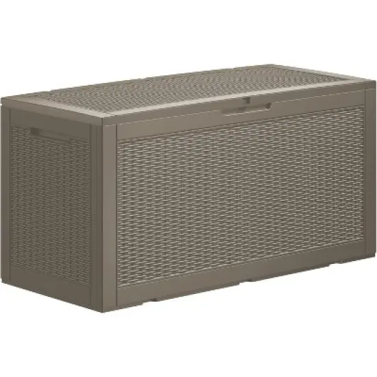 BI&SEA 100 Gallon lockable storage box, waterproof and UV resistant for outdoor mat storage, garden tool and swimming pool accessory storage image {10}