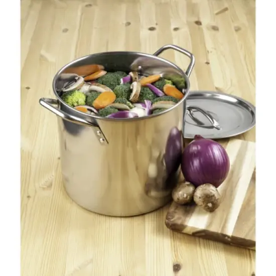 McSunley Stainless Steel Stock Pot 11 in. 16 qt Silver image {1}