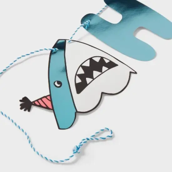 "Happy Birthday" Shark Banner Teal - Spritz&trade; image {2}