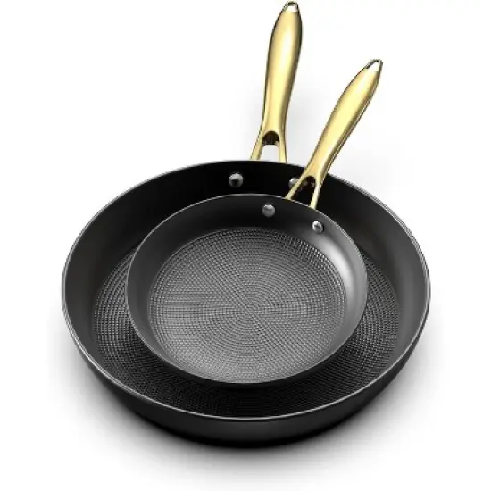 imarku Professional Cooking Utensils , Nonstick Cast Iron Skillets 2pcs, 8 Inch, 12 Inch Frying Pizza Pans, Cast Iron Pans, Dishwasher Safe image {8}