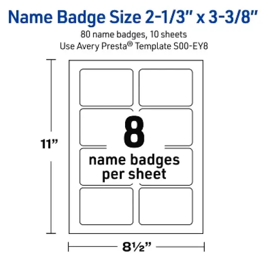 Avery&reg; Name Tags, 2-1/3" x 3-3/8", Dbl Gold Border w/ Florals, 80ct image {4}