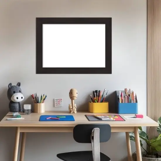 Amanti Art Furniture Espresso Narrow Framed Magnetic Dry Erase Board image {6}