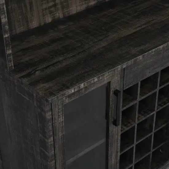 Home Source Bar Cabinet with Wine Rack and Glass Doors image {3}