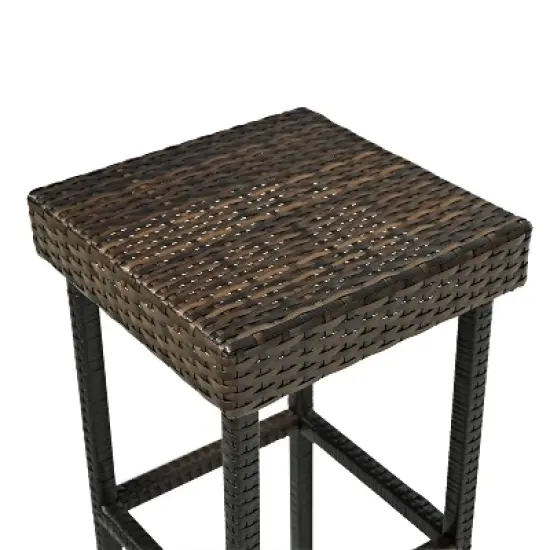 Palm Harbor 3pc Outdoor Wicker Bar Set - Brown - Crosley image {12}