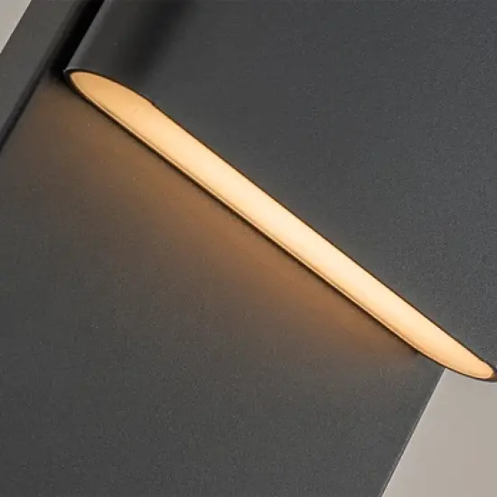 ALOADECOR Modern Simple Sqaure Integrated LED Outdoor Wall Sconce with Dusk to Dawn Sensor in Matte Black for Porch Patio image {6}