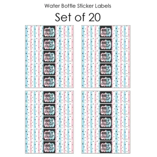 Big Dot of Happiness Boo-y or Ghoul - Halloween Gender Reveal Party Water Bottle Sticker Labels - Set of 20 image {2}