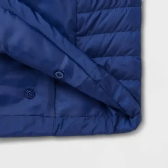 Toddler Adaptive Quilted Cape Jacket - Cat & Jack&trade; Navy Blue image {3}