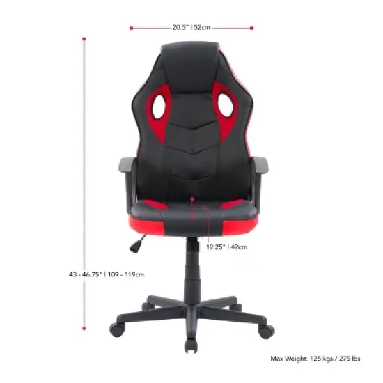 Mad Dog Gaming Chair Black and Red - CorLiving image {5}