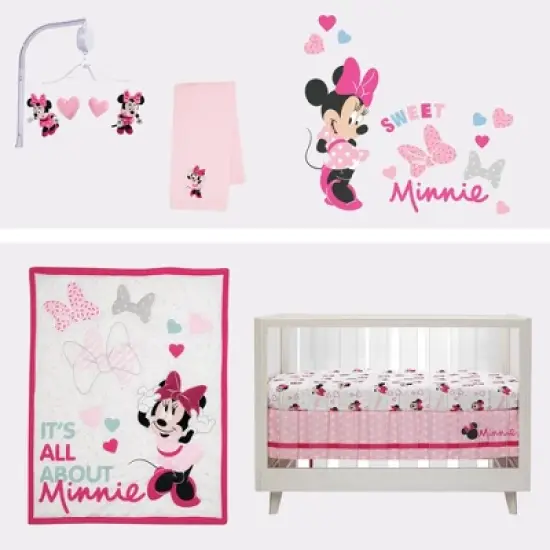 Lambs & Ivy Minnie Mouse Love Fitted Crib Sheet image {3}