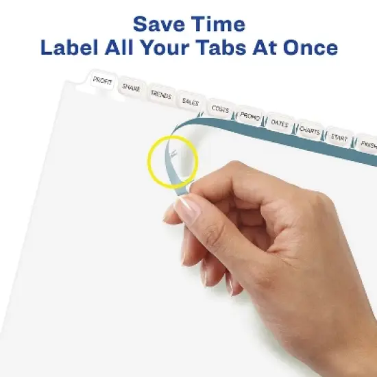 Avery Print & Apply Clear Label Dividers w/White Tabs 12-Tab Letter 5 Sets 11429 image {4}