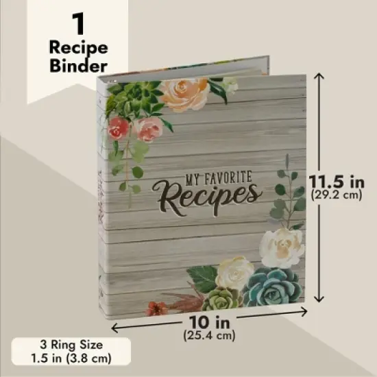 Paper Junkie 3 Ring Binder For Recipes with 12 Divider Tabs, 2-Sided Pocket, and 2 Sets of Sticker Sheets, 10 x 11.5 In image {3}