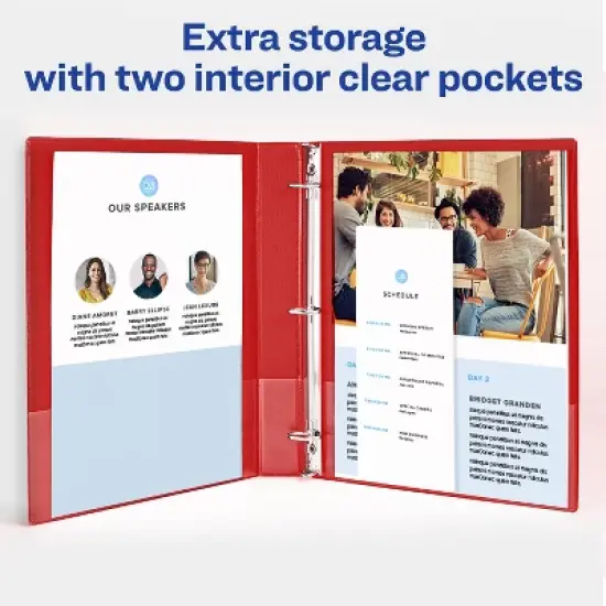 Avery Economy 3 Ring Binder, 1 Inch Round Rings, 4 Red Binders (03310) image {2}