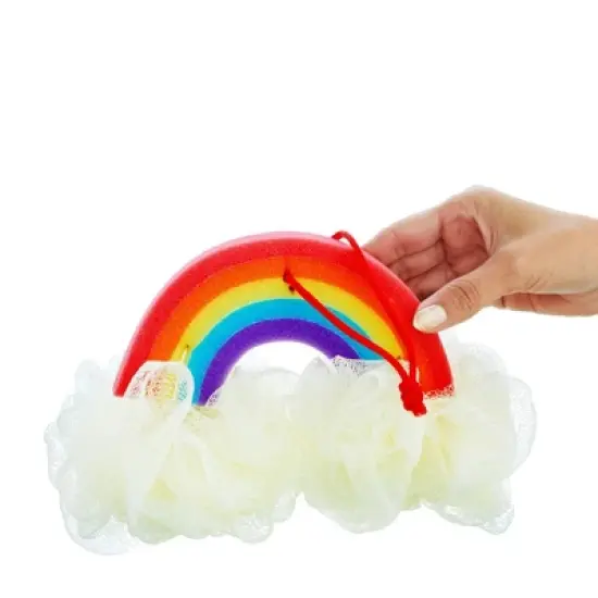 Juvale 3 Pack Rainbow Loofah Body Scrubber, Kids Bath Sponge image {2}