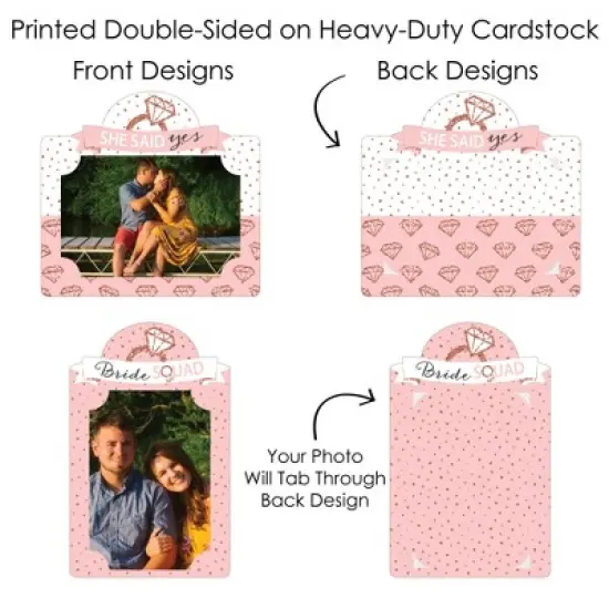 Big Dot of Happiness Bride Squad - Rose Gold Bridal Shower or Bachelorette Party Picture Centerpiece Sticks - Photo Table Toppers - 15 Pieces image {4}