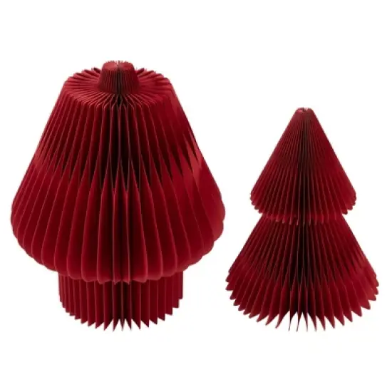 Northlight Accordion Honeycomb Foldable Paper Christmas Tree - 3' - Red image {4}