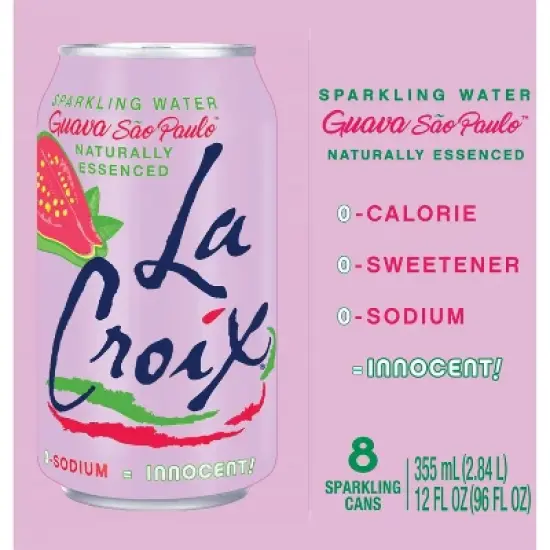 LaCroix Sparkling Water Guava Sao Paulo - 8pk/12 fl oz Cans image {3}