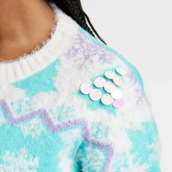 Women's Reindeer Graphic Sweater - Blue image {3}