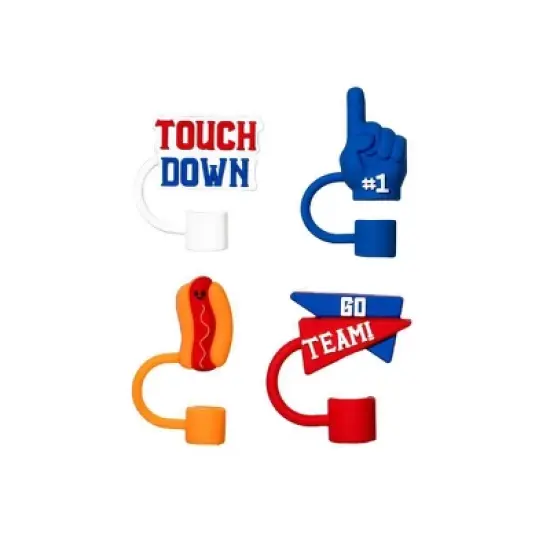 CharCharms 4pk Tailgate Football Straw Toppers image {3}