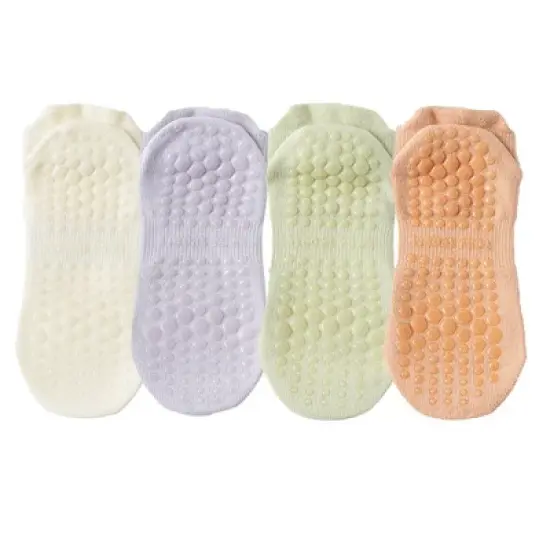 Anna-Kaci 4-Pack Women's Mesh Top Non-Slip Yoga Socks with Full Sole Grips and Breathable Lightweight Fabric image {12}