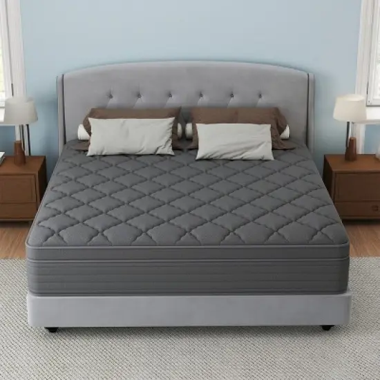 CHEVNI 12-14 Inch Mattress in a box Hybrid Spring Memory Foam Medium Firm Gray image {13}