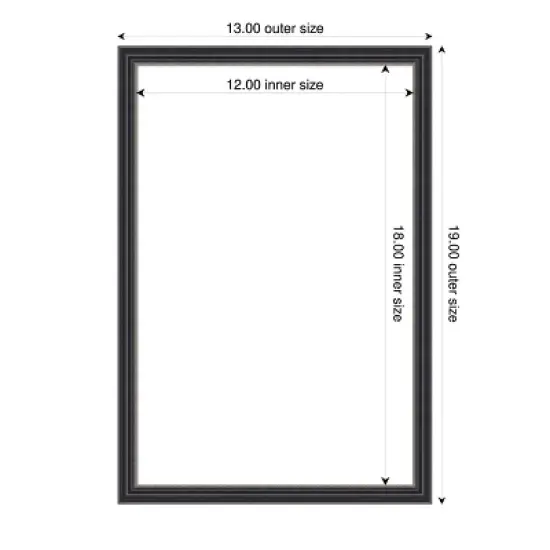 Amanti Art Stylish Black Narrow Framed Dry Erase Magnetic Board image {4}