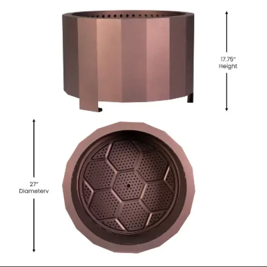 Emma and Oliver Steel Portable Smokeless Wood Burning Firepit with Waterproof Cover for Outdoor Use image {10}