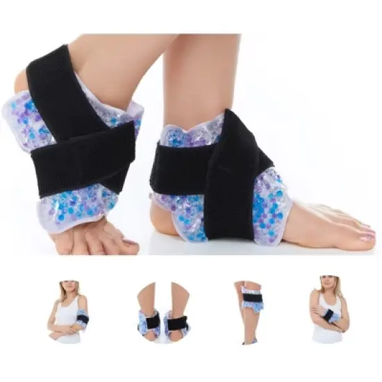 FOMI Ankle Wrist Hot Cold Gel Bead Ice Packs | 2 pack image {4}