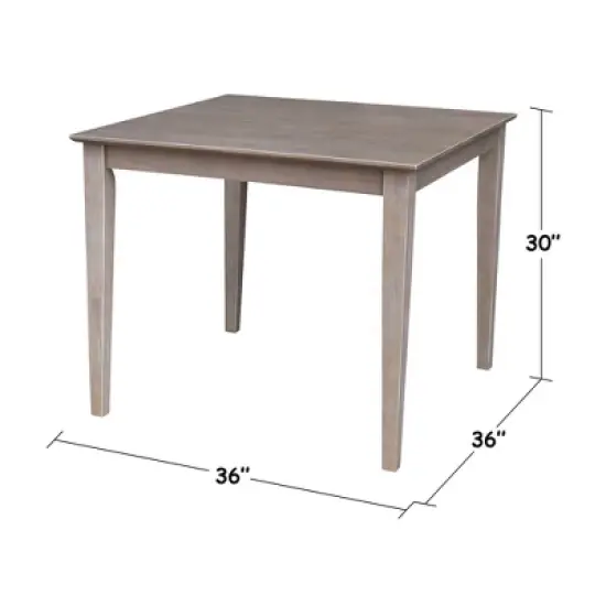 Solid Wood 36" X 36" Dining Table Weathered Gray - International Concepts image {2}