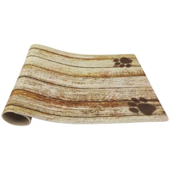 Drymate 12"x 20" Feeding Placemat for Cats and Dogs - Wood Tan image {2}