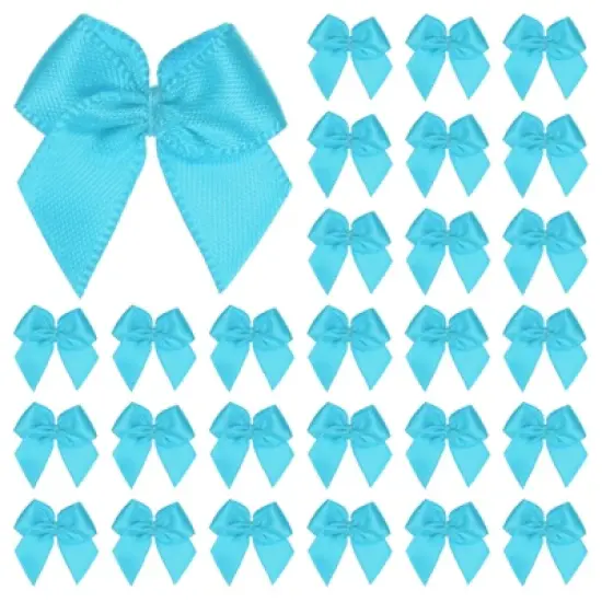 Unique Bargains Polyester Craft Satin Decorative Ribbon Bow 1x1 Inch 50 Pcs image {13}