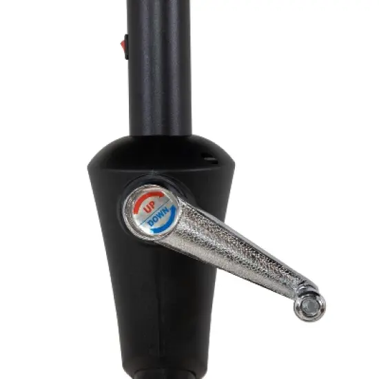 Sunnydaze 3-Tier Outdoor Patio Umbrella with Polyester Canopy, Solar LED Lights, Push Button Tilt and Crank - 10' - Navy image {2}