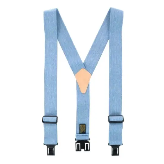 Perry Suspenders Men's Big & Tall Denim Blue Elastic Hook End Suspenders image {3}