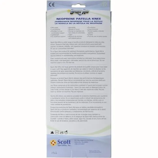 Sport Aid Neoprene Slip-On Knee Support Open Patella Large Blue image {1}