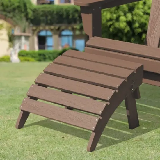 Hyleory HDPE Foldable Outdoor Folding Ottoman Patio Footrest for Adirondack Chairs image {7}
