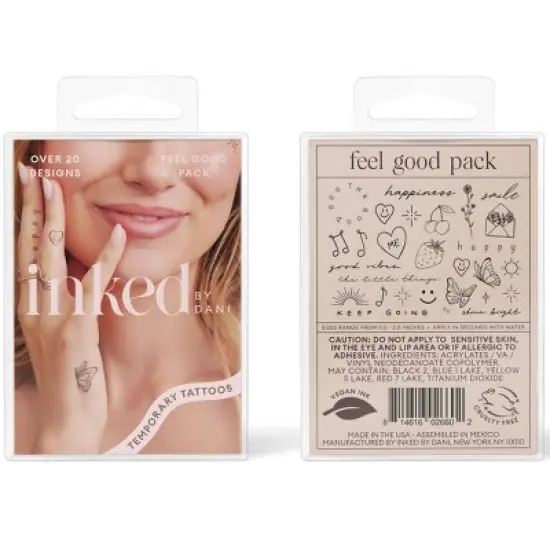 INKED by Dani Feel Good Pack Temporary Tattoos - 20ct image {1}
