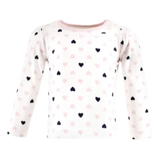 Hudson Baby Infant Girl Long Sleeve T-Shirts, Girl Daddy Pink Navy image {3}