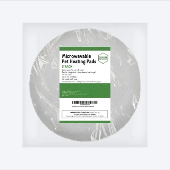 Evergreen Pet Supplies [2 Pack] 9" Round Microwave Pet Heating Pad for Hours of Soothing Warmth - Easy Clean Warming Disc with Washable Cover image {6}