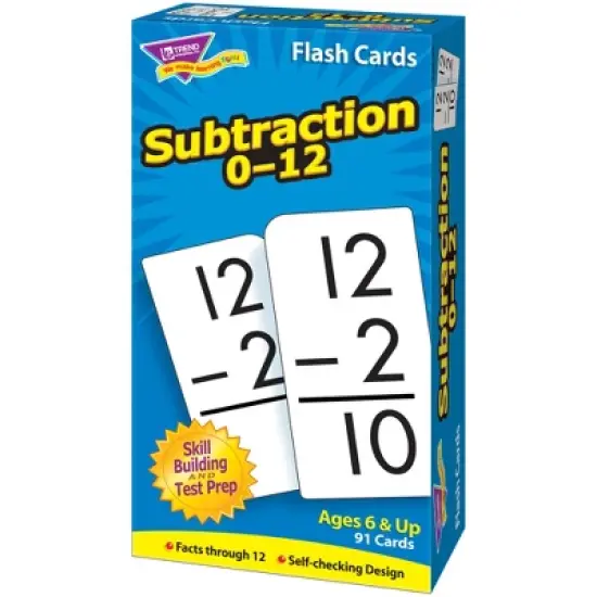 TREND Subtraction 0-12 Skill Drill Flash Cards image {3}