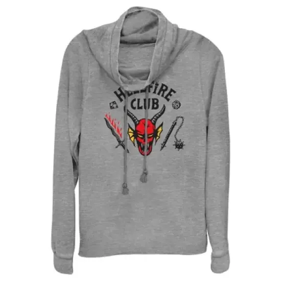 Junior's Stranger Things Welcome to the Hellfire Club Cowl Neck Sweatshirt image {3}