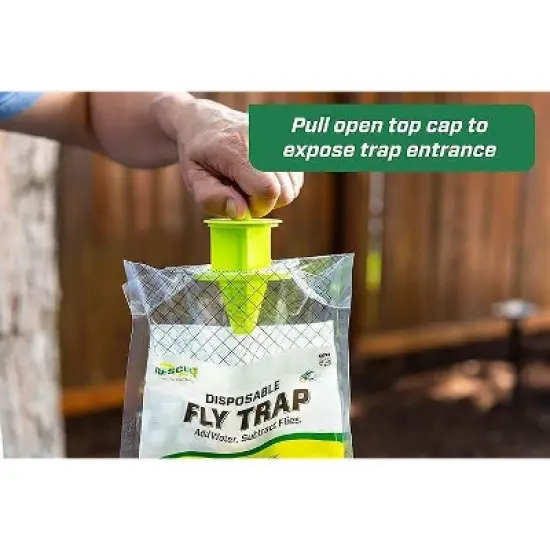 RESCUE! Outdoor Disposable Fly Trap, Green, 2 Pack image {2}