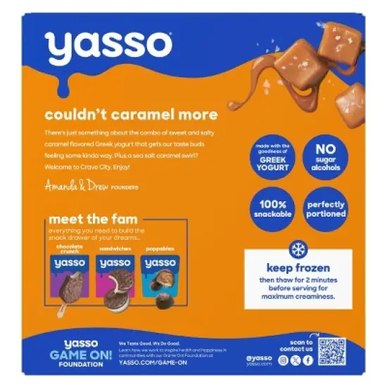 Yasso Frozen Greek Yogurt - Sea Salt Caramel Bars - 4pk/14 fl oz image {1}