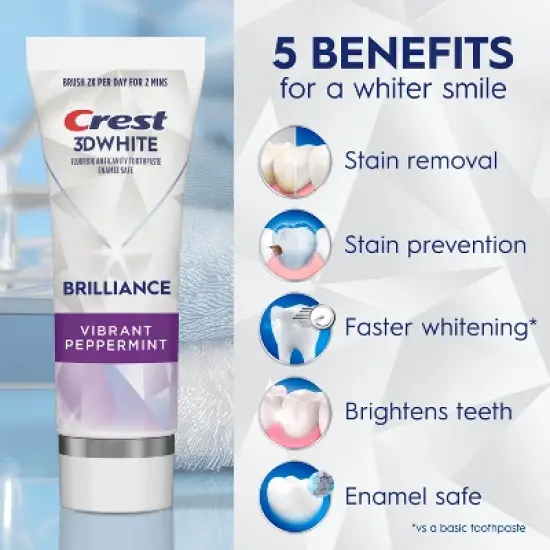 Crest 3D White Brilliance Vibrant Toothpaste - Peppermint - 4.6oz image {1}